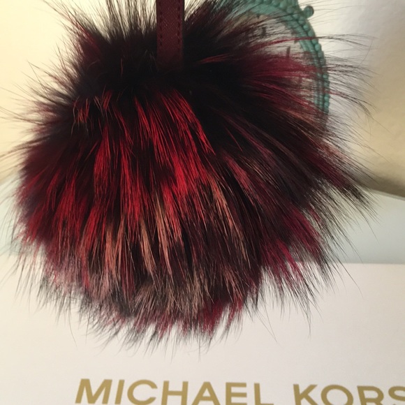 🦊 🌸 Michael Kors XL Fox fur Pom Pom - Picture 4 of 7